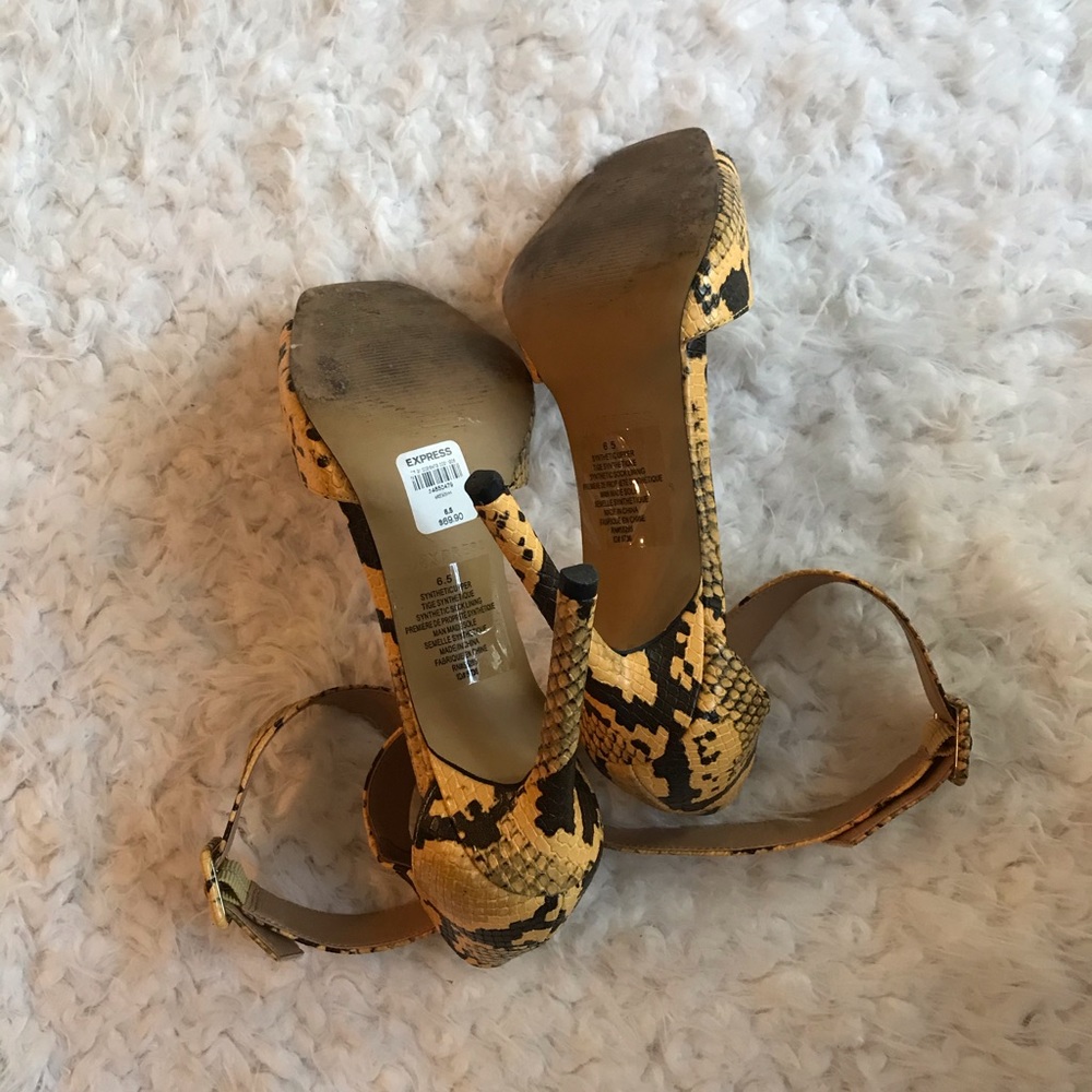 Express python pattern ankle strap heels - Picture 7 of 7